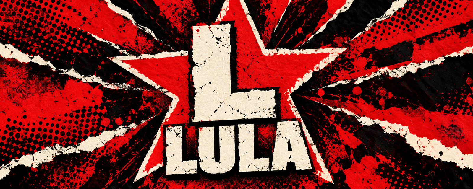 Cartaz punk com a letra L e a palavra Lula